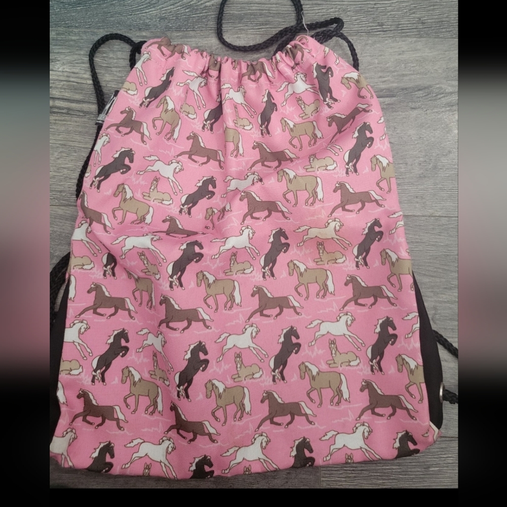 Wildkin Womens Pink Horse Theme Cinch Sac Equestrian Western